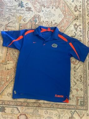 Nike Royal Blue Polo with Orange Accents and Florida Gators Patch